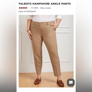 Talbots Hampshire ankle pants in Rattan